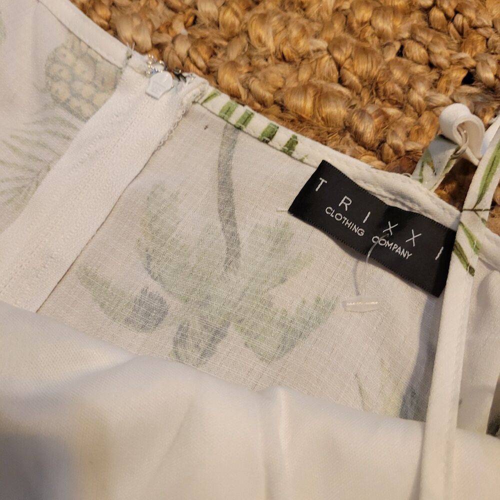 Sexy Pineapple Tropical Button Down Cami Top Boho Botanical Peplum Camisole - Picture 4 of 6